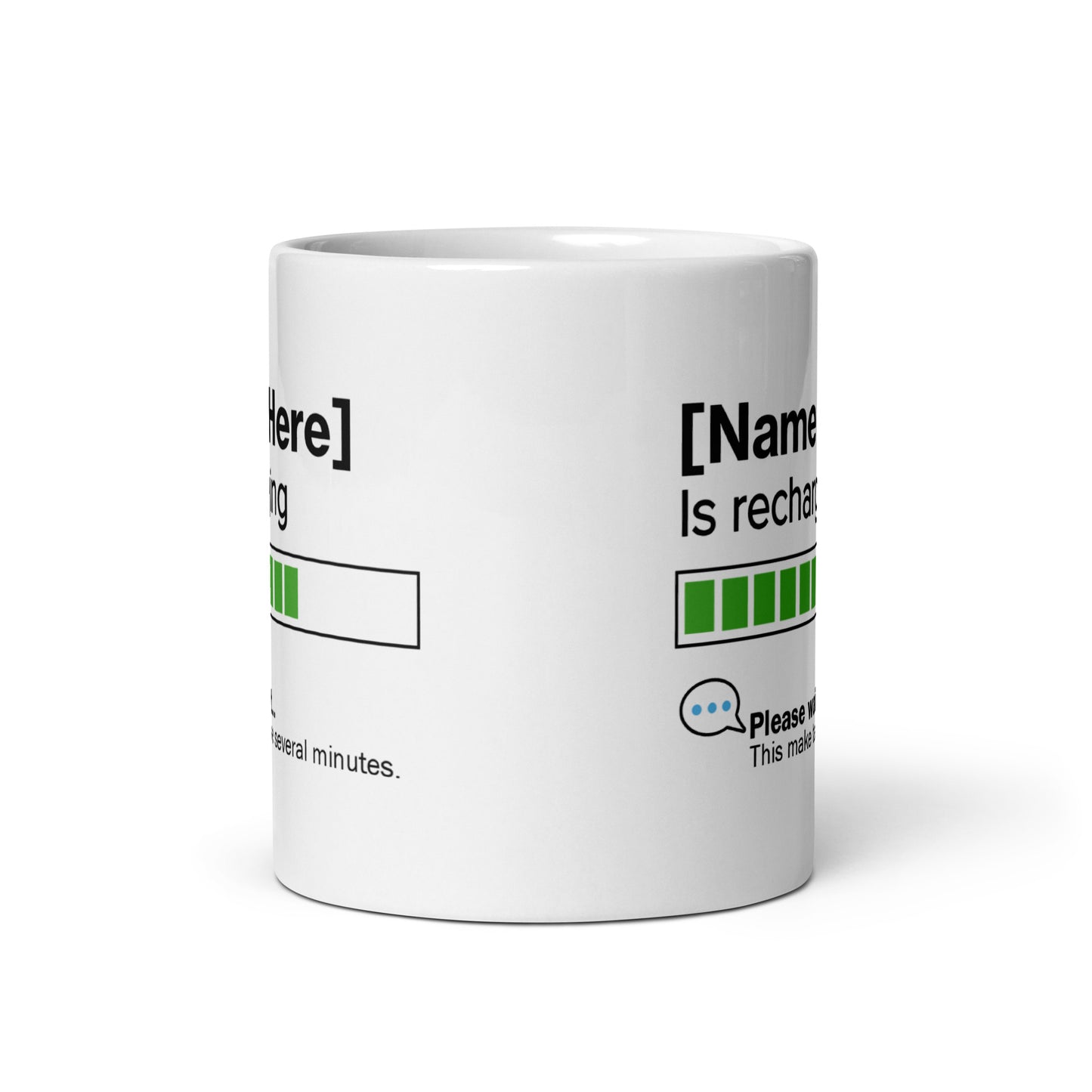 Design Your Self Build Mug - 11oz - Personalised Gift for Self Builders - Name Here Is recharging