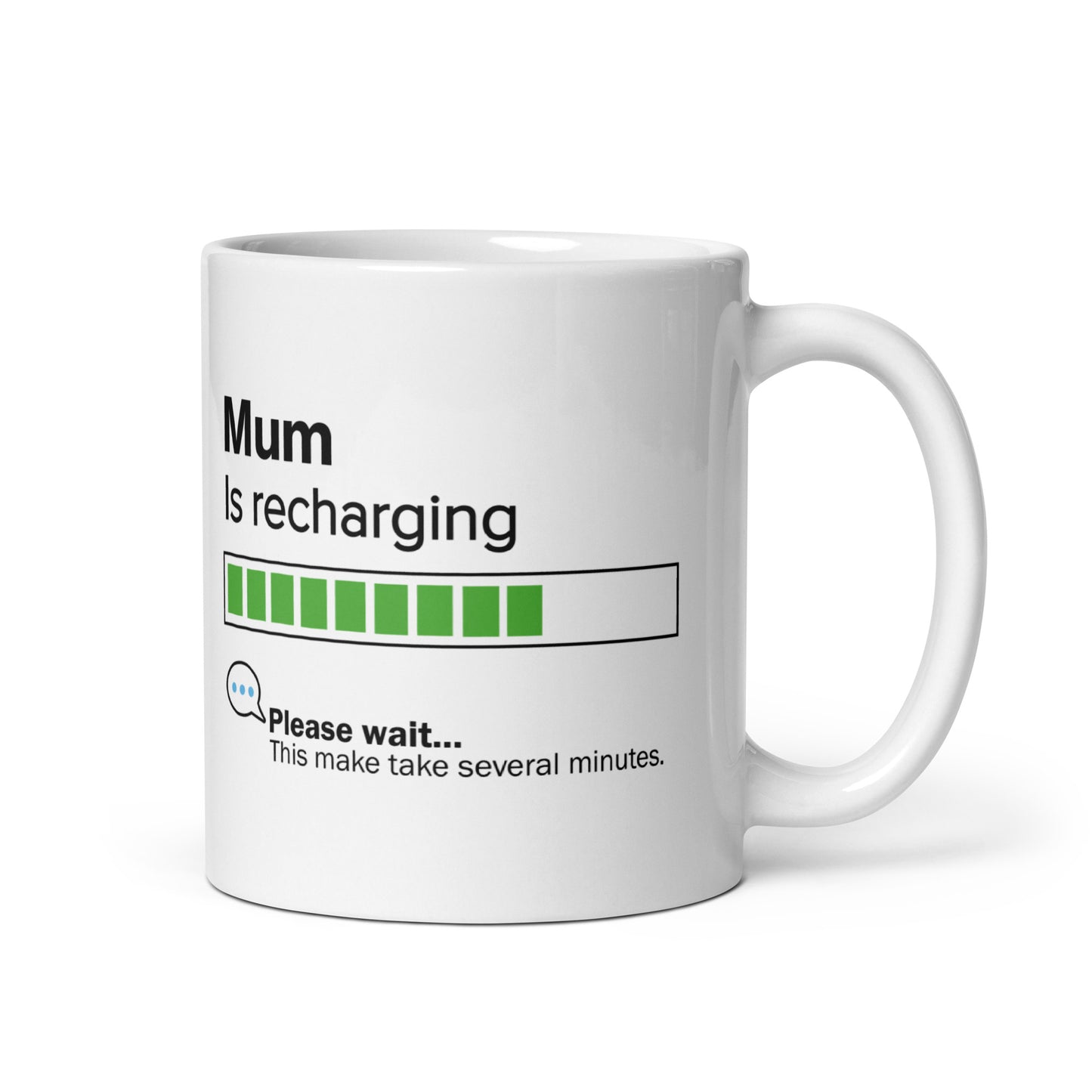 Mum Is Recharging Mug - 11oz - Ideal Gift for Moms